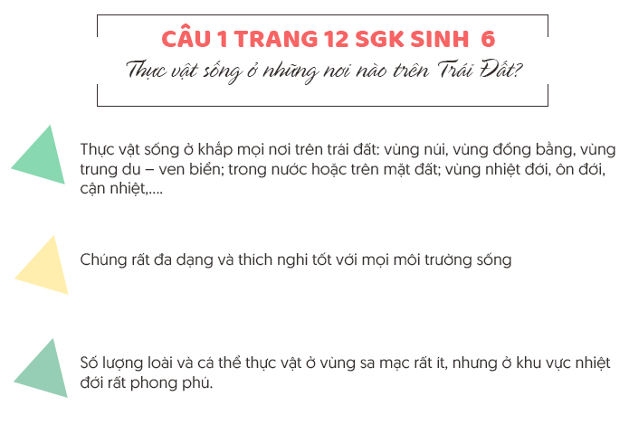 Trả lời câu 1 trang 12 SGK Sinh học 6