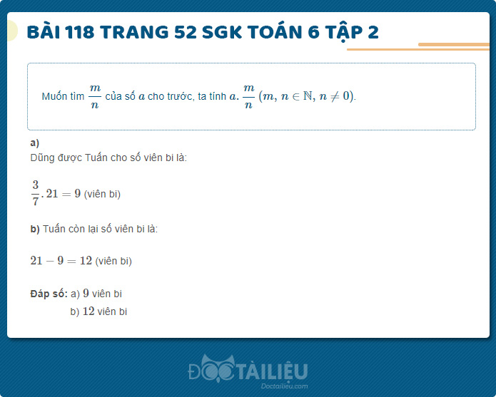 Hướng dẫn giải Bài 118 sgk Toán 6 tập 2 trang 52