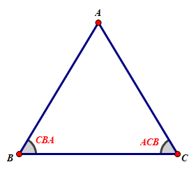 Ví dụ tính chất 1 Tam giác cân