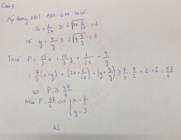 Đáp án đề thi Toán vào lớp 10 Hà Giang 2020 câu 5