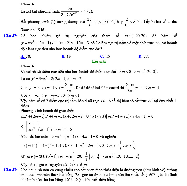 Giải đề thi thử tốt nghiệp THPT môn Toán năm 2020 của VTV7 số 3 trang 13