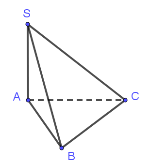 Cho hình chóp S.ABCD trong đó SA, AB, BC đôi một vuông góc với nhau và SA = AB = hình ảnh