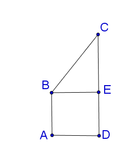Cho hình thang vuông ABCD có đường cao AD = 1 , đáy nhỏ AB = 1, đáy lớn CD = 2 . hình ảnh