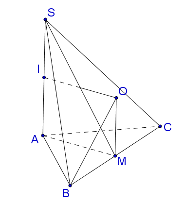 Cho hình chóp S.ABC có SA = 3, SA vuông góc với đáy. Tam giác ABC vuông tại A, hình ảnh