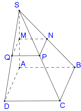 Cho hình chóp S.ABCD có đáy là hình vuông cạnh 2a và đường cao SA = asqrt 3 . hình ảnh