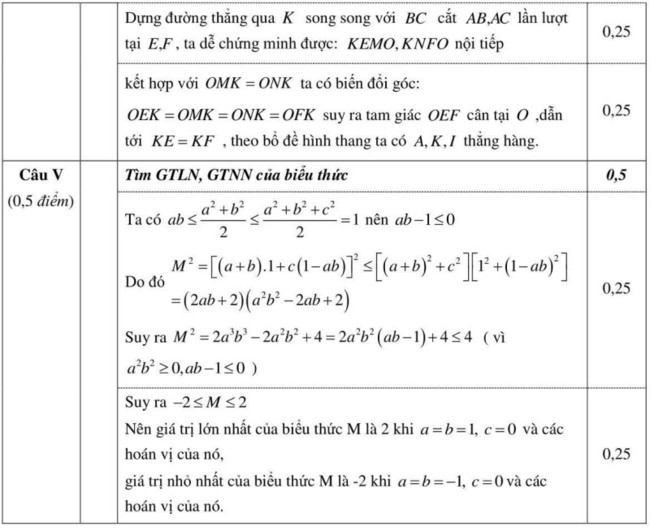 đáp án đề thi thử lớp 9 vào 10 lần 1 môn Toán năm 2020 trang 4