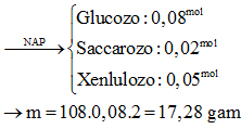 Đốt cháy hoàn toàn 0,15 mol hỗn hợp X gồm glucozơ, xenlulozơ, saccarozơ cần dùng hình ảnh