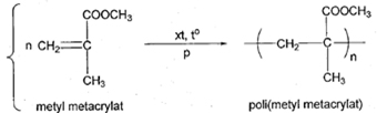 Poli(metyl metacrylat) được tạo thành từ monome tương ứng là D. CH2=C(CH3)COOCH hình ảnh