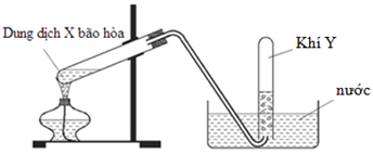Cho hình vẽ mô tả thí nghiệm điều chế khí Y từ dung dịch chứa chất X:Cặp hình ảnh