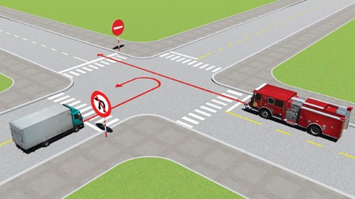 Đi theo hướng mũi tên, xe nào vi phạm quy tắc giao thông? B. Xe tải. Trắc nghiệm hình ảnh