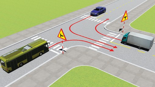 Theo tín hiệu đèn của xe cơ giới, xe nào vi phạm quy tắc giao thông? D. Cả hai hình ảnh