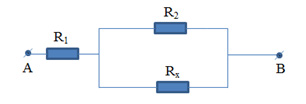 Điện trở tương đương của đoạn mạch AB có sơ đồ như trên hình vẽ là RAB =10 Ω , hình ảnh