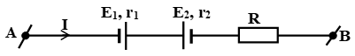 Cho mạch điện như hình vẽ, bỏ qua điện trở của dây nối. Biết E1 = 3V, E2 = 12V, hình ảnh