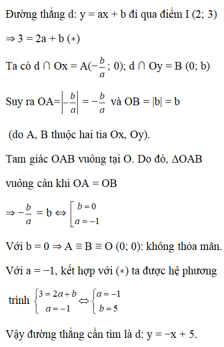 Trắc nghiệm bài 2 chương 2 Đại số 10 Hàm số y = ax + b câu 17