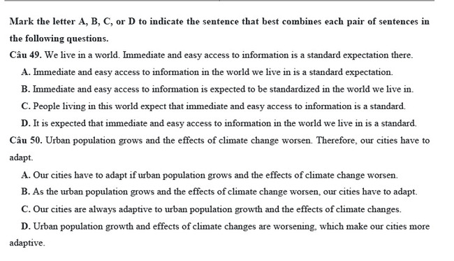 Đề thi thử tốt nghiệp THPT môn Anh năm 2021 số 1 trang 7