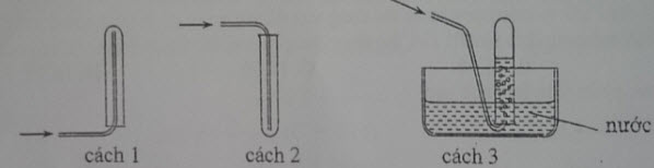 Các chất khí điều chế trong phòng thí nghiệm thường được thu theo phương pháp đẩy không khí