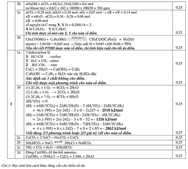 Đáp án đề thi tuyển sinh vào 10 môn Hoá năm 2020 trường Lê Hồng Phong trang 3