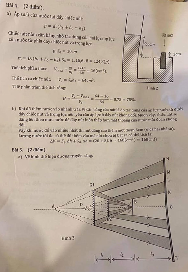 Đáp án đề thi thử vào lớp 10 2021 môn Vật lí trường THPT chuyên KHTN Hà Nội trang 3