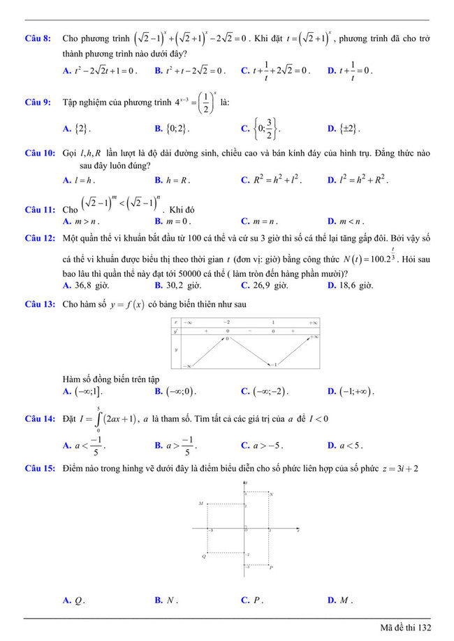 Đề thi thử THPT Quốc gia 2021 môn toán trường chuyên Bắc Giang tháng 4 trang 2