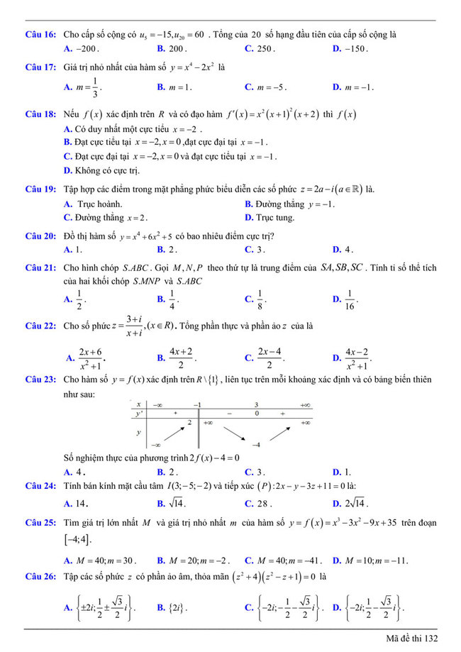 Đề thi thử THPT Quốc gia 2021 môn toán trường chuyên Bắc Giang tháng 4 trang 3