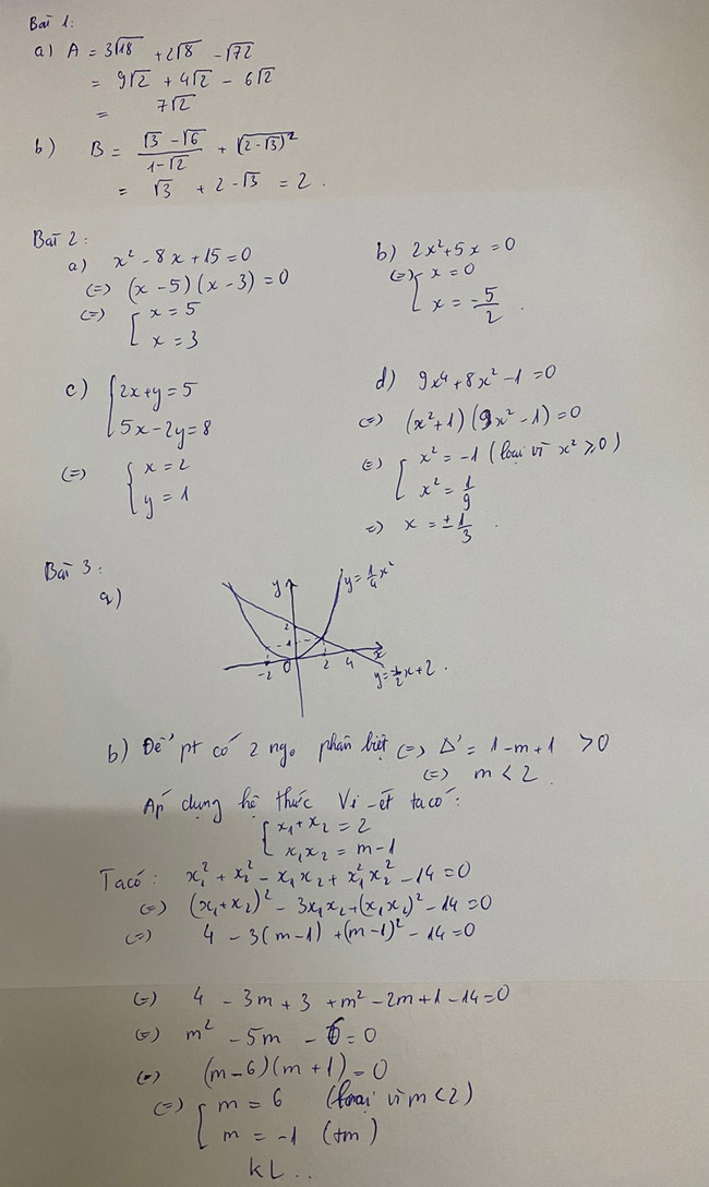 Đáp án đề thi vào lớp 10 môn Toán Vĩnh Long 2021 câu 1