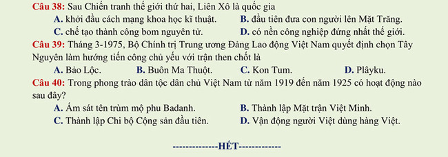 Đề thi thử THPT quốc gia 2021 môn sử trường chuyên Lam Sơn lần 3 trang 5