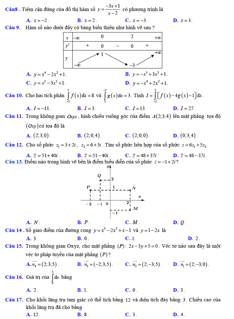 Đề thi thử THPT Quốc gia 2021 môn Toán Lương Ngọc Quyến ảnh 2