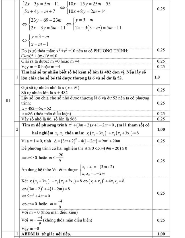 Đáp án đề thi thử vào 10 môn toán 2021 trường Minh Hoà trang 2