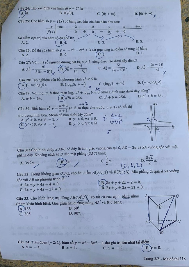 Mã đề 118 Toán 2021 trang 3