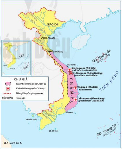 Hinh 18.1. Luoc do vuong quoc Cham-pa (the ki II den X)