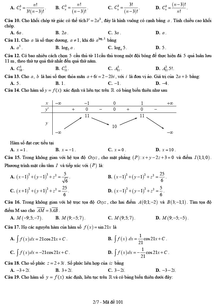 Đề thi thử môn Toán 2022 cụm trường THPT Nghệ An ảnh 2