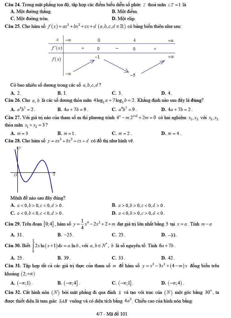 Đề thi thử môn Toán 2022 cụm trường THPT Nghệ An ảnh 4