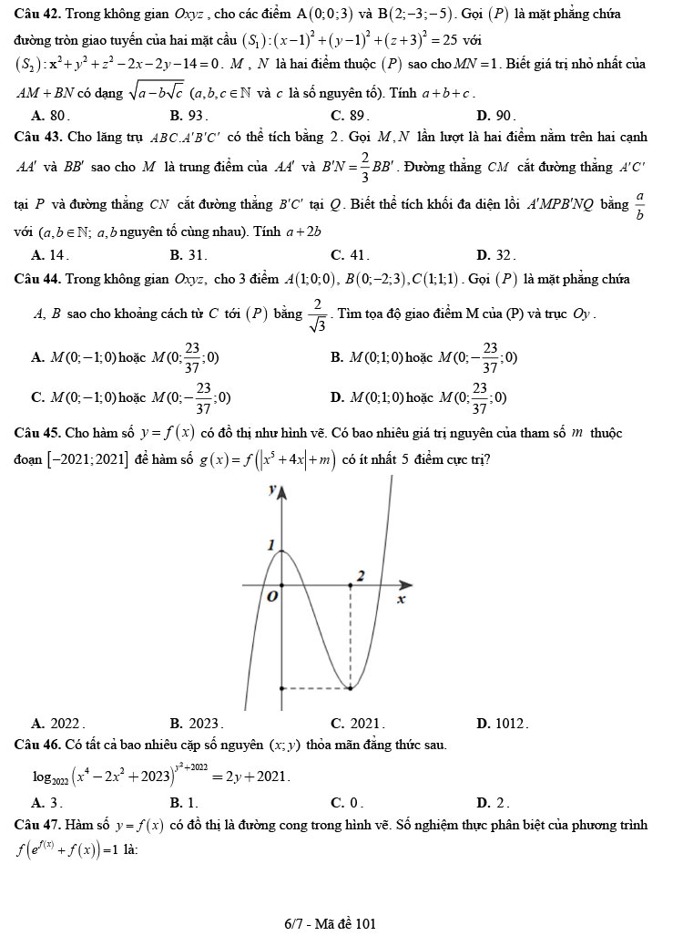Đề thi thử môn Toán 2022 cụm trường THPT Nghệ An ảnh 6