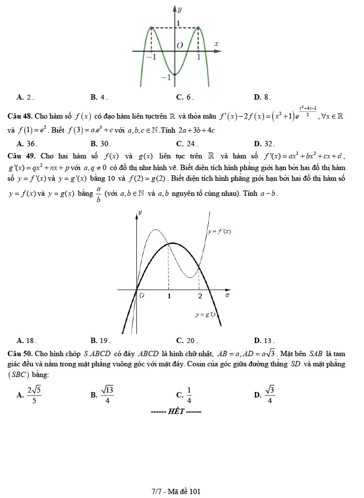 Đề thi thử môn Toán 2022 cụm trường THPT Nghệ An ảnh 7