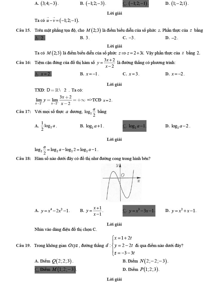 Giải chi tiết đề minh họa toán 2022 trang 3