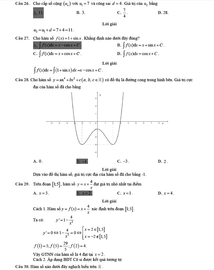 Giải chi tiết đề minh họa toán 2022 trang 5