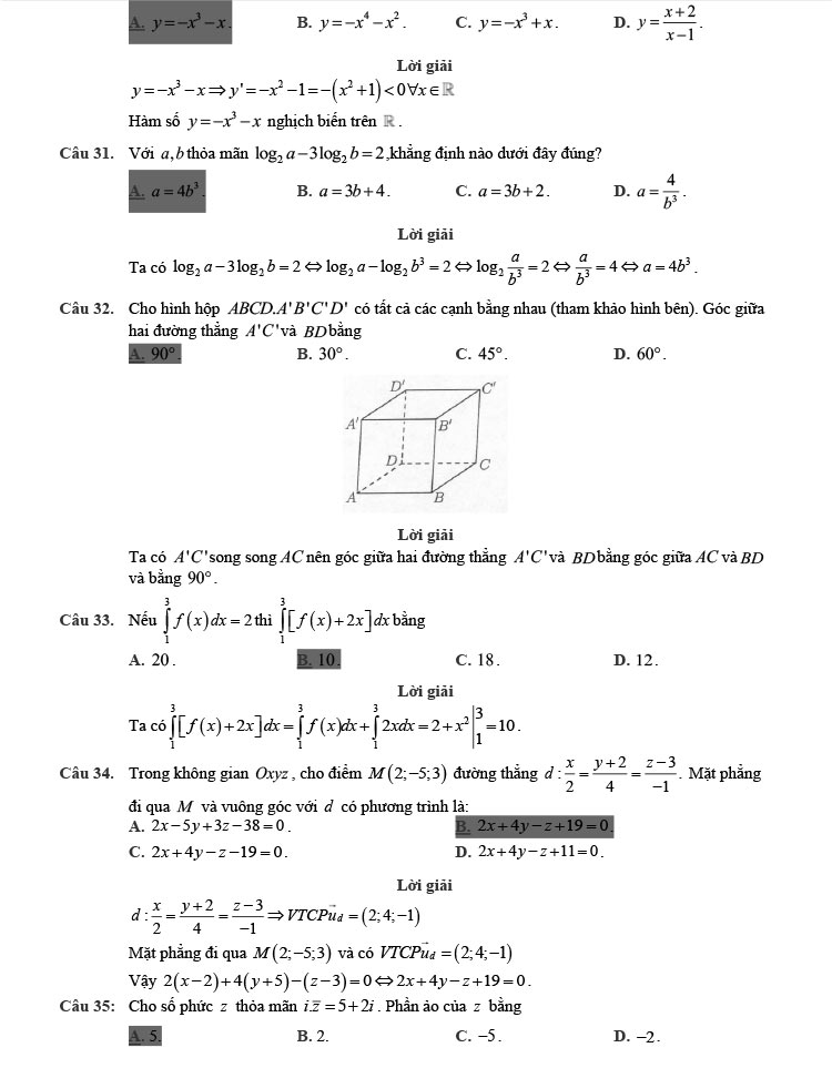 Giải chi tiết đề minh họa toán 2022 trang 6
