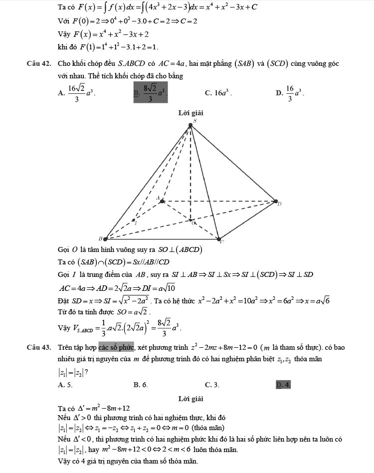 Giải chi tiết đề minh họa toán 2022 trang 9