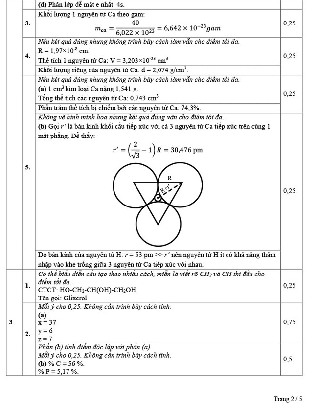 Đáp án đề Hóa chuyên vào 10 Lê Hồng Phong Nam Định 2021 trang 2