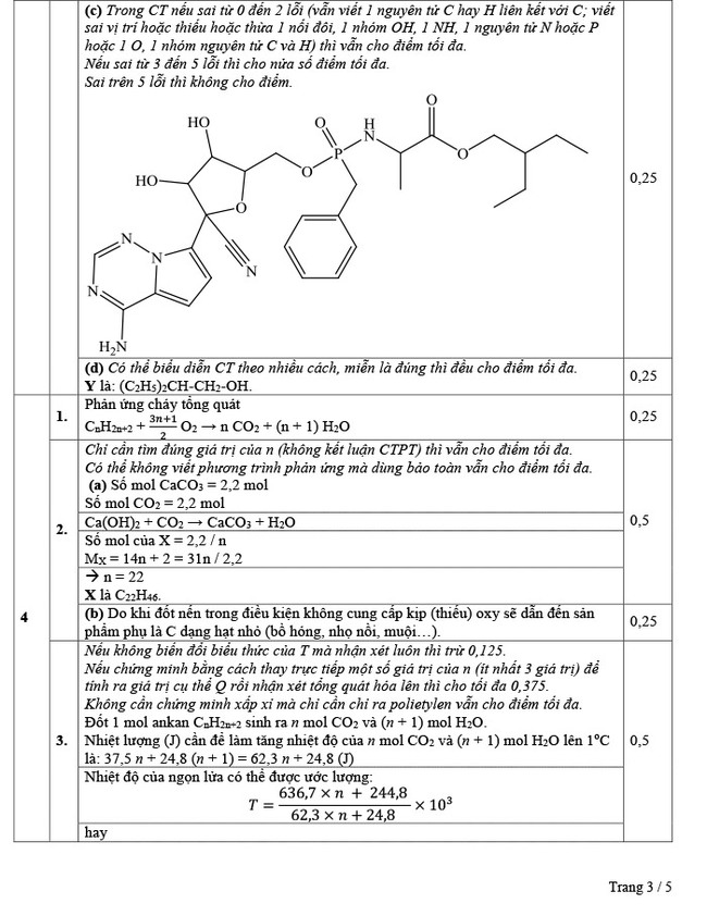 Đáp án đề Hóa chuyên vào 10 Lê Hồng Phong Nam Định 2021 trang 3