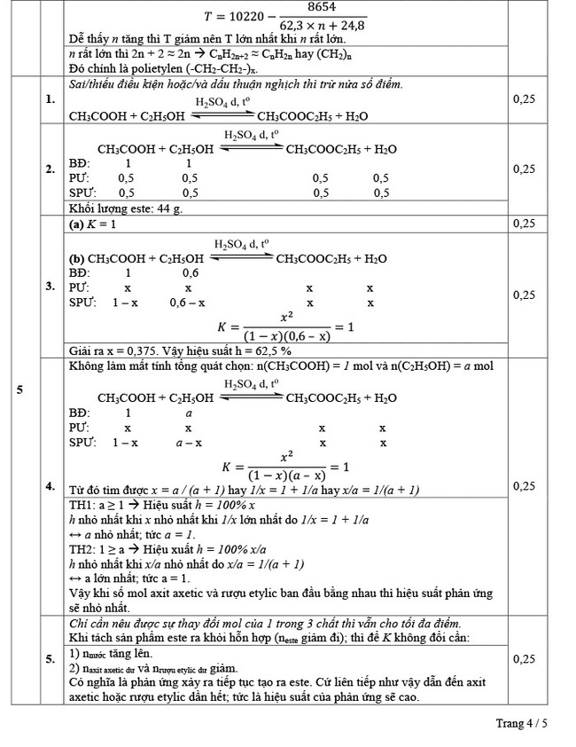 Đáp án đề Hóa chuyên vào 10 Lê Hồng Phong Nam Định 2021 trang 4
