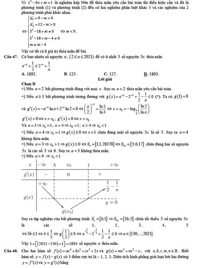 Đáp án đề thi thử THPT Quốc gia 2022 môn Toán đề số 3 trang 12