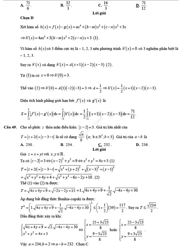 Đáp án đề thi thử THPT Quốc gia 2022 môn Toán đề số 3 trang 13