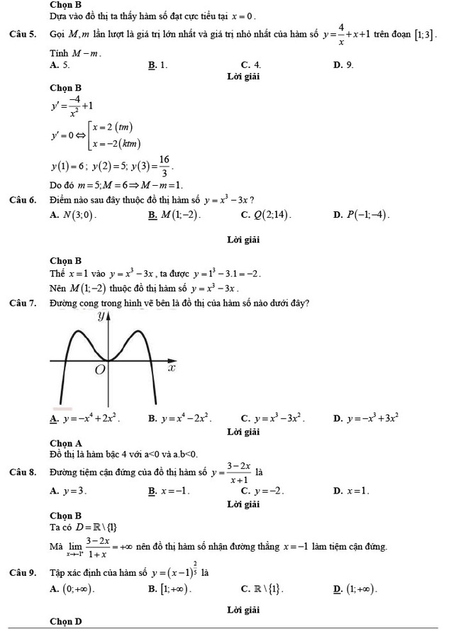 Đáp án đề thi thử THPT Quốc gia 2022 môn Toán đề số 3 trang 2