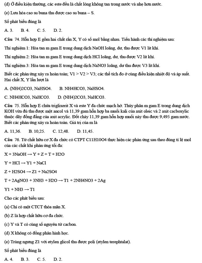 Đề thi thử hóa 2022 chuyên Lê Hồng Phong lần 1 ảnh 4