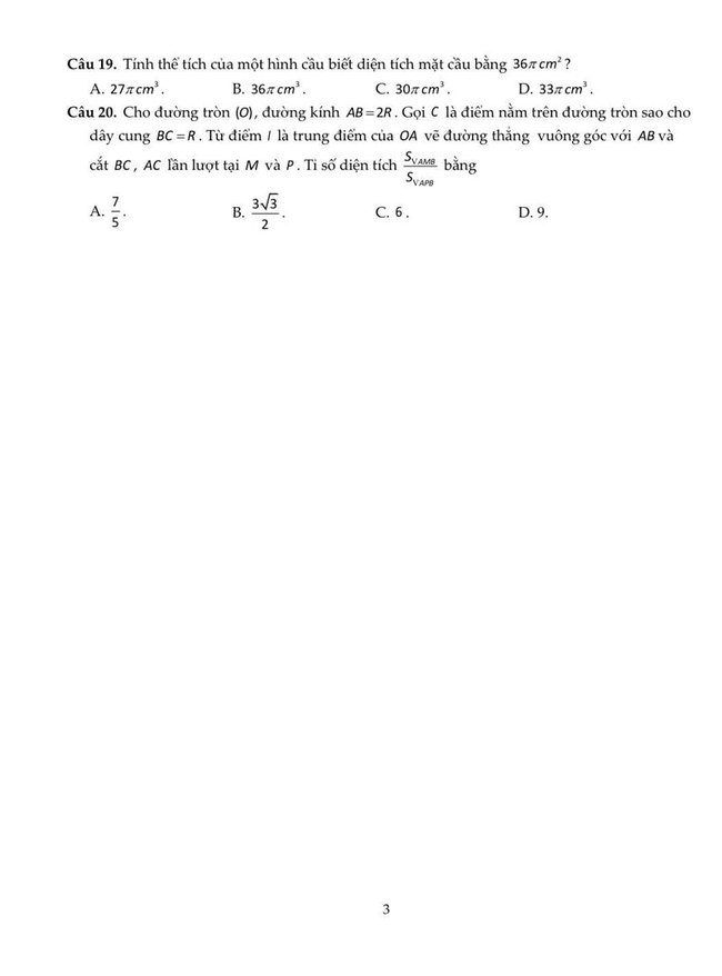 Đề thi thử vào 10 môn toán chuyên KHXH&NV Hà Nội 2022 trang 3