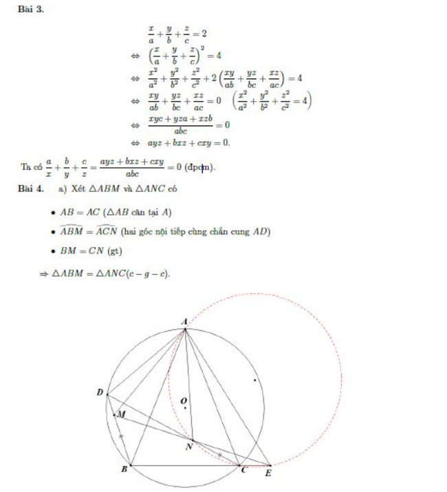 Đáp án đề thi Toán chung vào 10 Chuyên KHXH và nhân văn HN 2021 ảnh 2