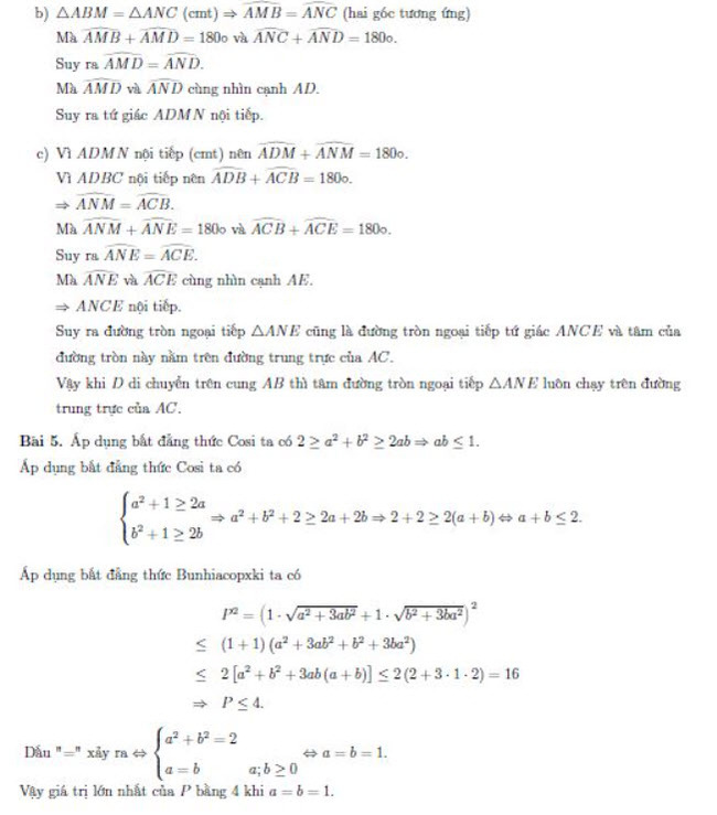 Đáp án đề thi Toán chung vào 10 Chuyên KHXH và nhân văn HN 2021 ảnh 3
