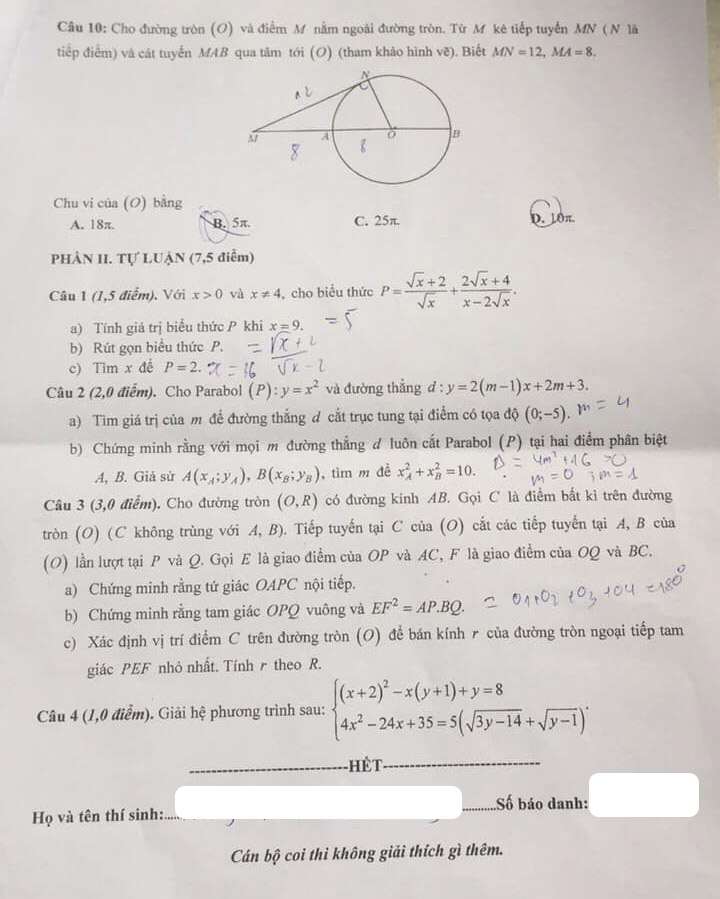 đề thi vào 10 môn Toán Phú Thọ 2022 ảnh 2