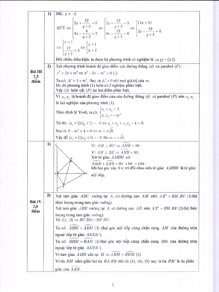Đáp án đề thi vào 10 môn toán Hà Nội 2022 chính thức ảnh 2